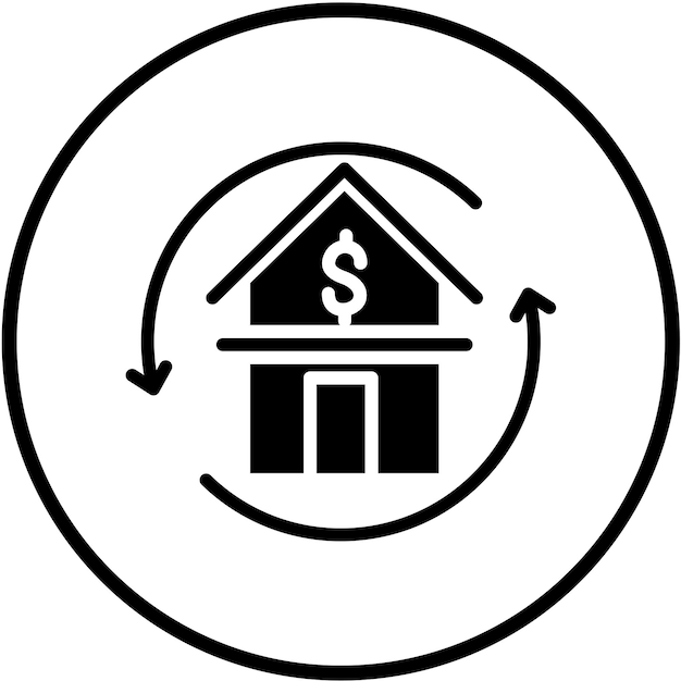 Estilo del icono de refinanciamiento del diseño vectorial