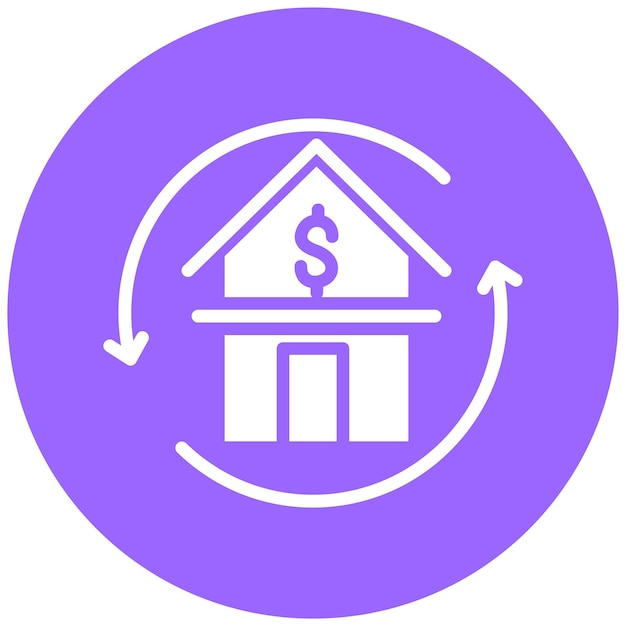 Estilo del icono de refinanciamiento del diseño vectorial