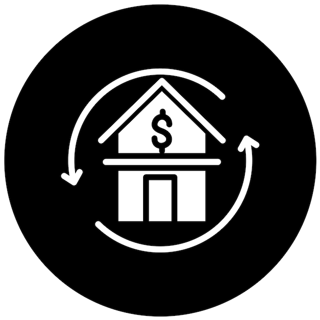 Estilo del icono de refinanciamiento del diseño vectorial