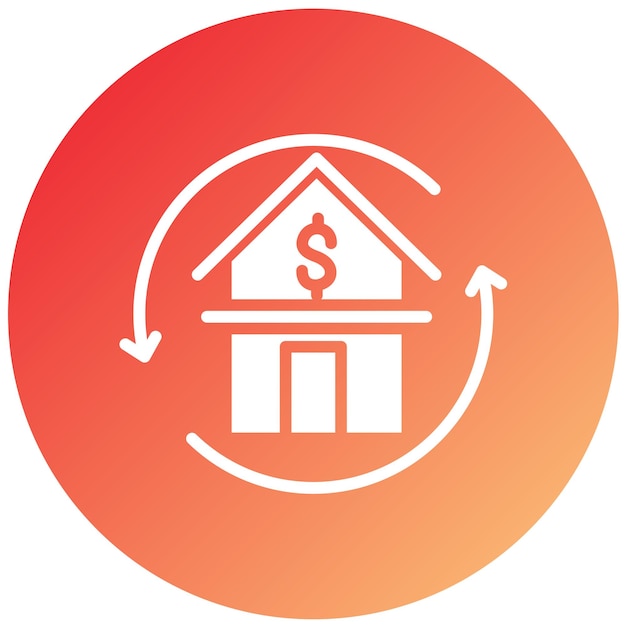 Estilo del icono de refinanciamiento del diseño vectorial