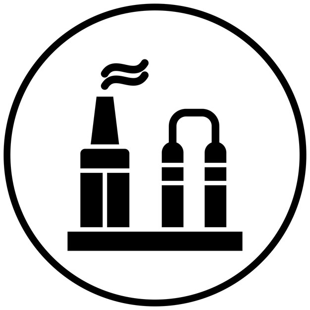 Estilo del icono de la refinería de diseño vectorial