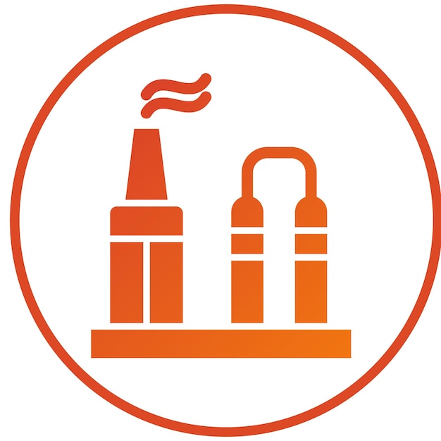 Estilo del icono de la refinería de diseño vectorial