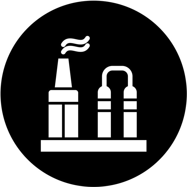 Estilo del icono de la refinería de diseño vectorial