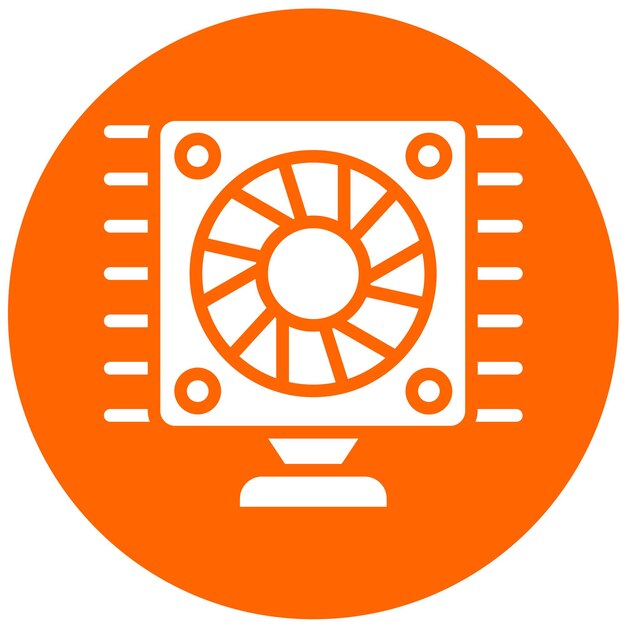 Estilo del icono del refrigerador de la CPU de diseño vectorial