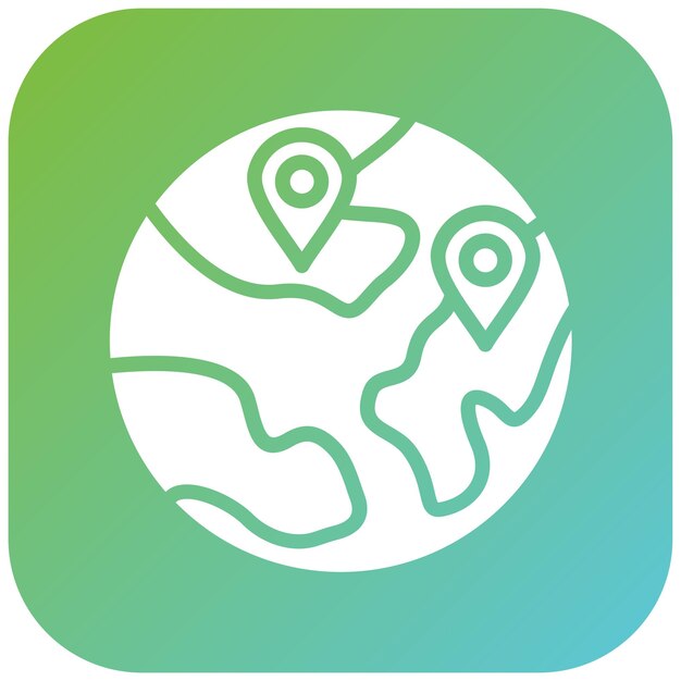 Estilo del icono de la región de diseño vectorial