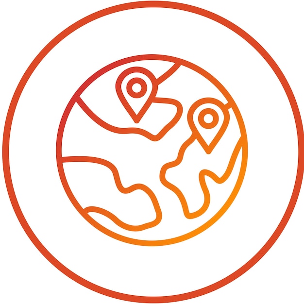 Estilo del icono de la región de diseño vectorial