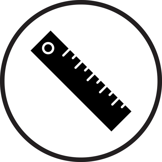 Estilo del icono de la regla de diseño vectorial