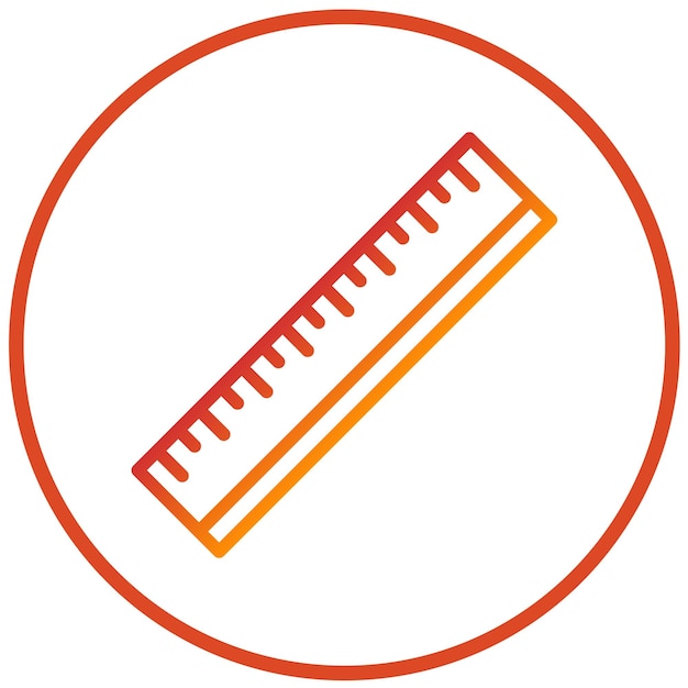 Estilo del icono de la regla de diseño vectorial