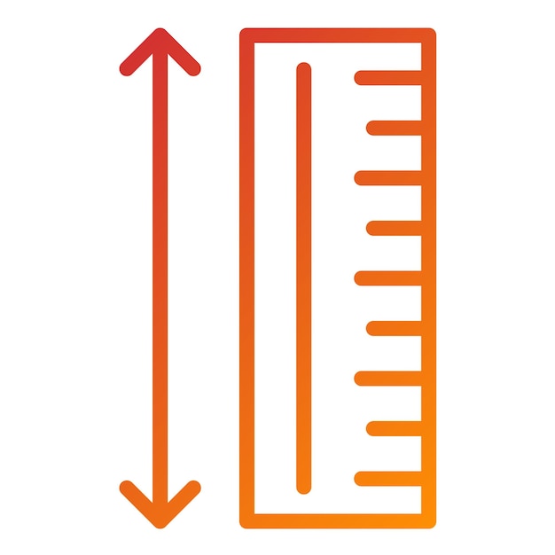 Estilo del icono de la regla de diseño vectorial