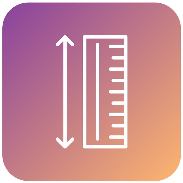 Estilo del icono de la regla de diseño vectorial