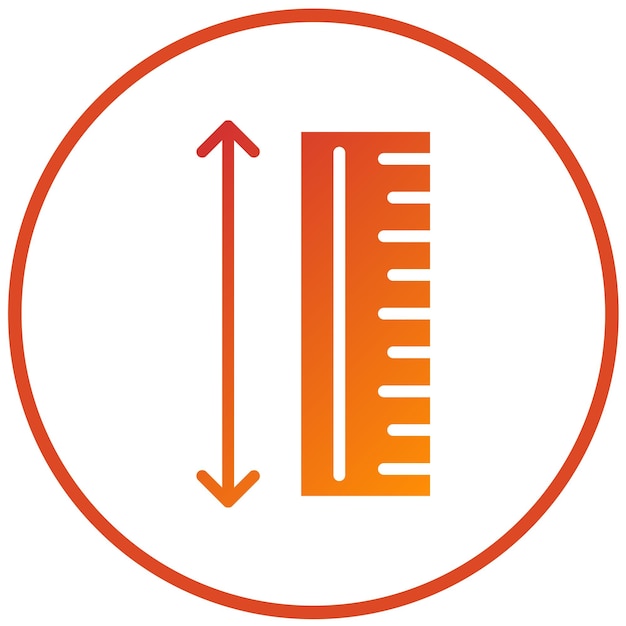 Estilo del icono de la regla de diseño vectorial