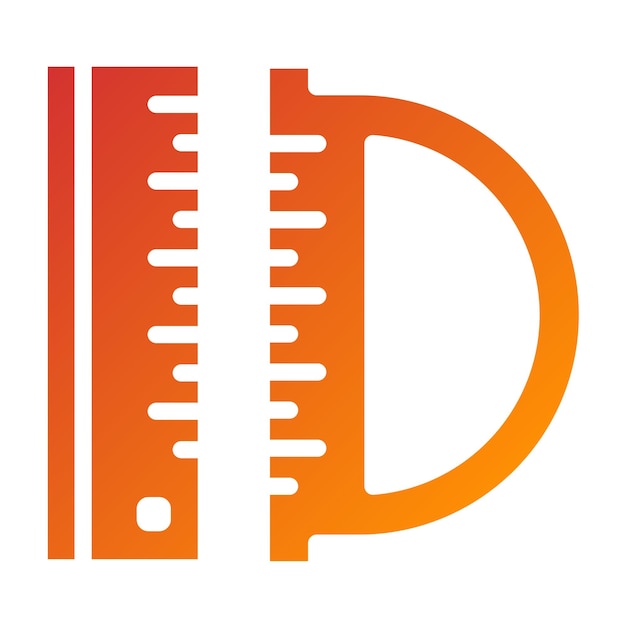 Estilo del icono de la regla de diseño vectorial