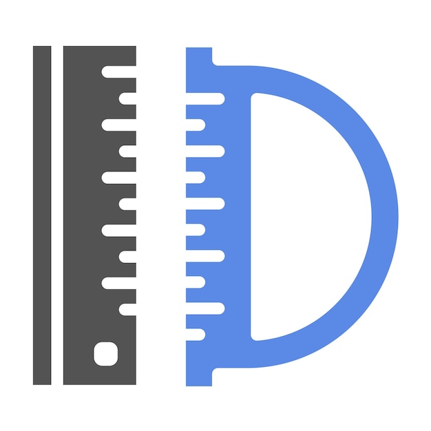 Estilo del icono de la regla de diseño vectorial