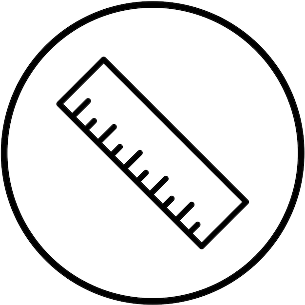 Estilo del icono de la regla de diseño vectorial