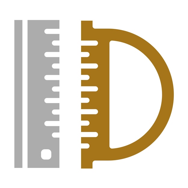Estilo del icono de la regla de diseño vectorial