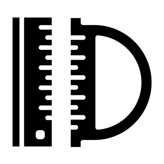 Estilo del icono de la regla de diseño vectorial