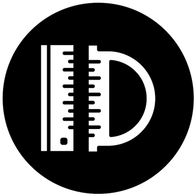Estilo del icono de la regla de diseño vectorial