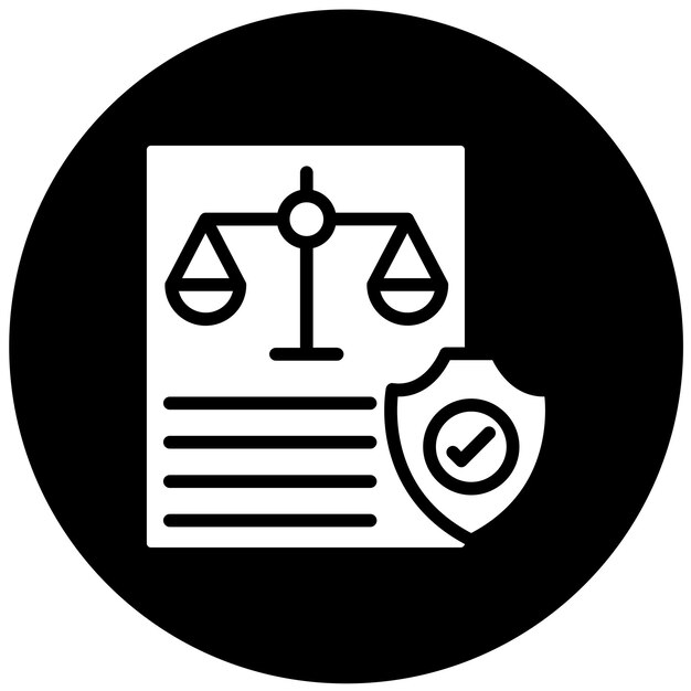 Estilo del icono de regulación de seguridad del diseño vectorial