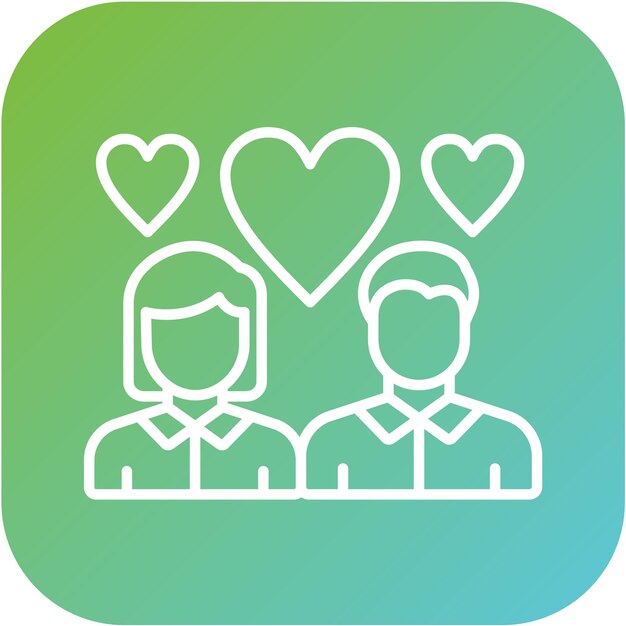 Estilo del icono de la relación de diseño vectorial