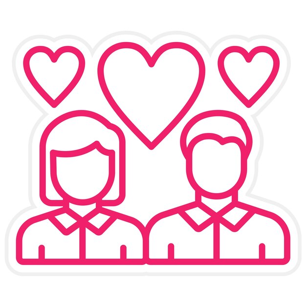 Estilo del icono de la relación de diseño vectorial