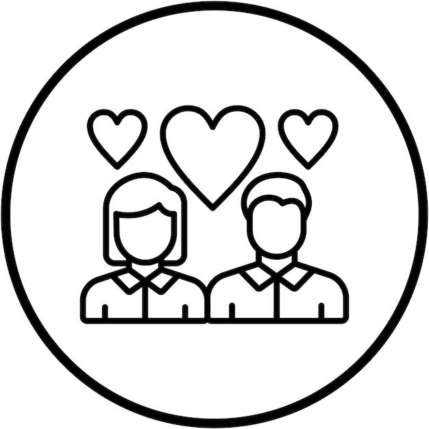 Estilo del icono de la relación de diseño vectorial