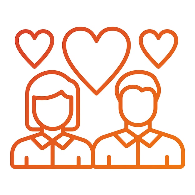 Estilo del icono de la relación de diseño vectorial