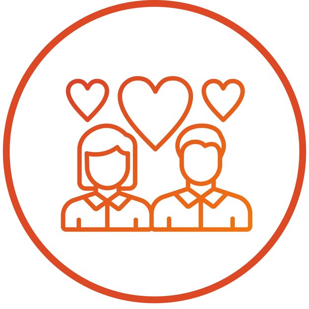 Estilo del icono de la relación de diseño vectorial