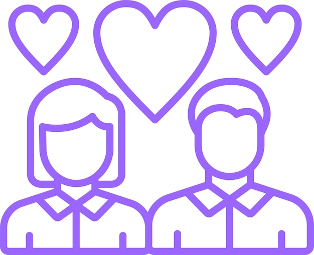 Estilo del icono de la relación de diseño vectorial