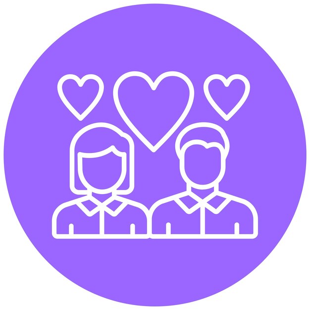 Estilo del icono de la relación de diseño vectorial