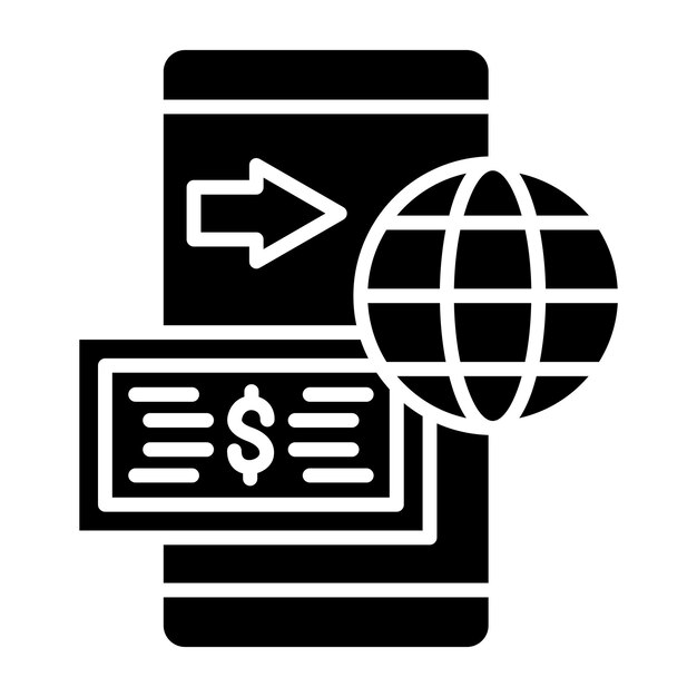 Estilo del icono de remesas de diseño vectorial