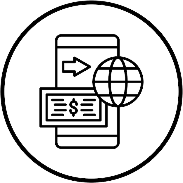 Estilo del icono de remesas de diseño vectorial