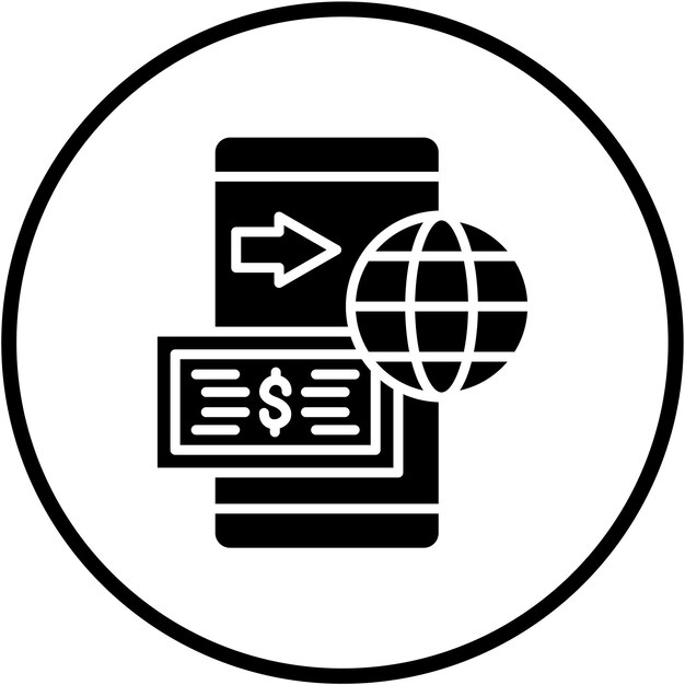 Estilo del icono de remesas de diseño vectorial