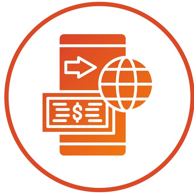 Estilo del icono de remesas de diseño vectorial