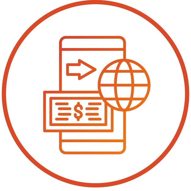 Estilo del icono de remesas de diseño vectorial