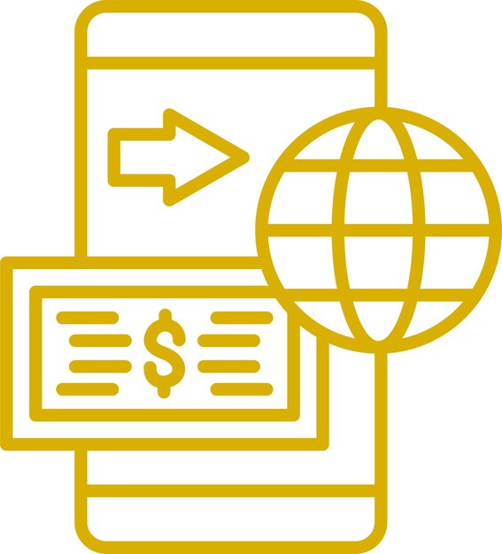 Estilo del icono de remesas de diseño vectorial