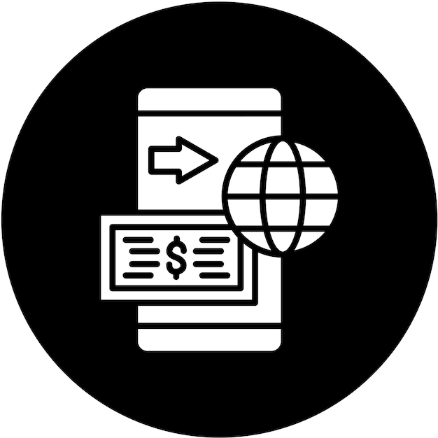 Estilo del icono de remesas de diseño vectorial