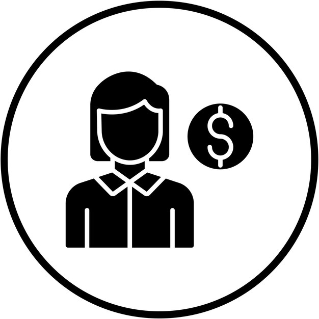 Estilo del icono del representante de ventas junior de Vector Design