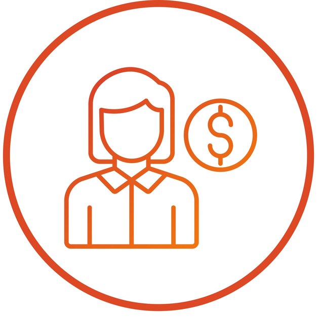 Estilo del icono del representante de ventas junior de Vector Design