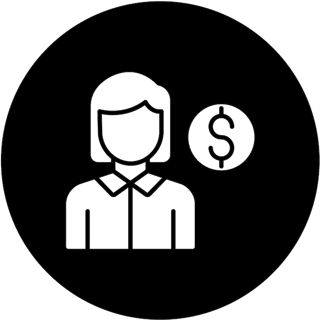 Estilo del icono del representante de ventas junior de Vector Design