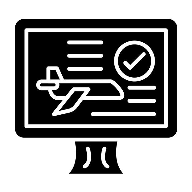 Estilo del icono de reserva de vuelos de diseño vectorial