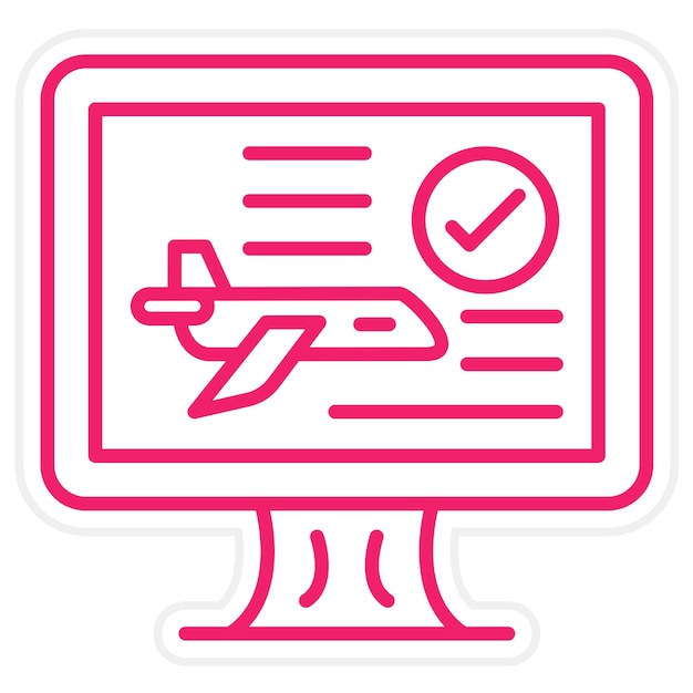 Estilo del icono de reserva de vuelos de diseño vectorial