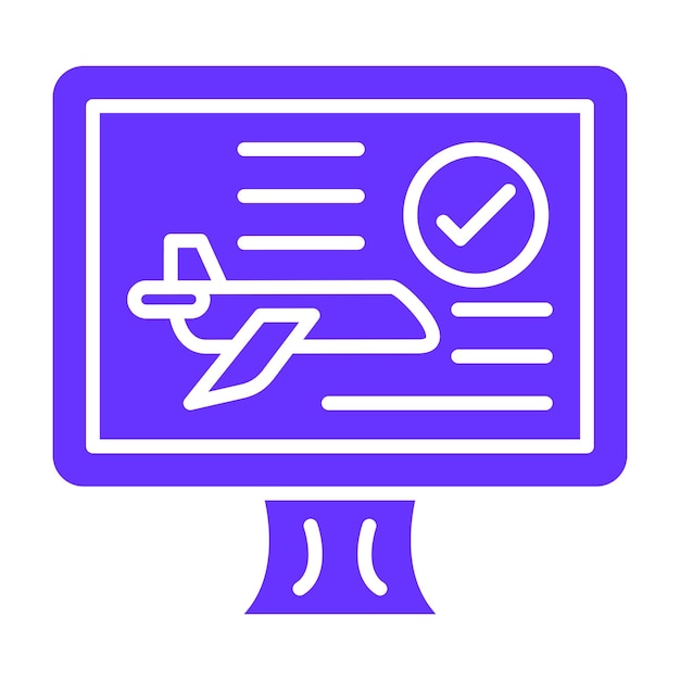 Estilo del icono de reserva de vuelos de diseño vectorial
