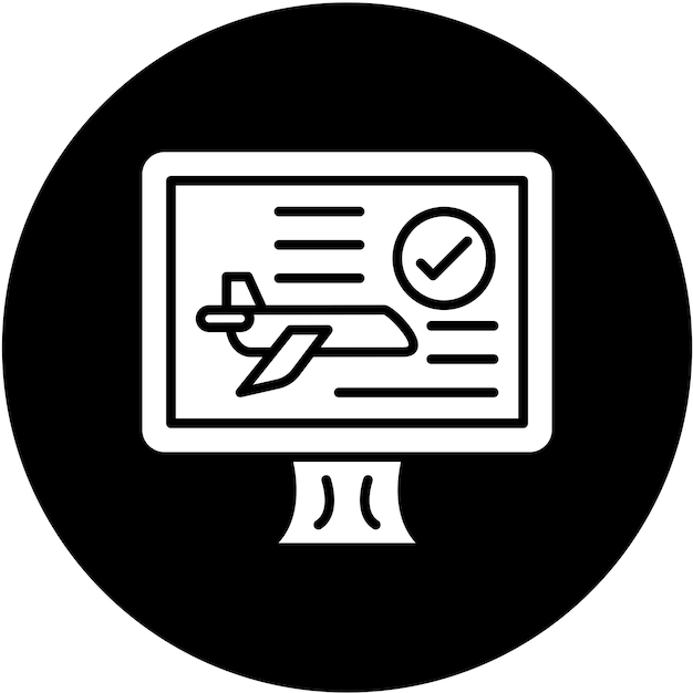 Estilo del icono de reserva de vuelos de diseño vectorial