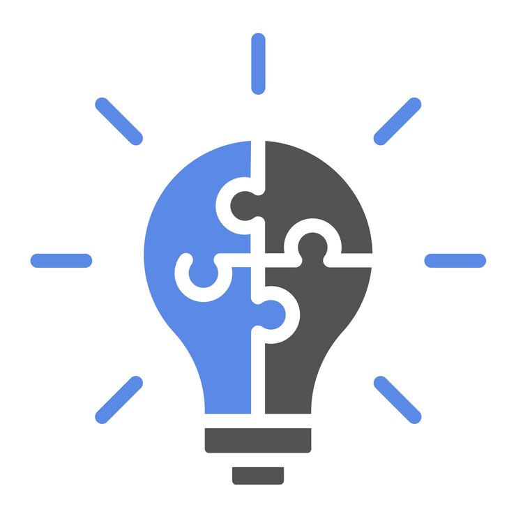 Vector estilo del icono de resolución de problemas de diseño vectorial