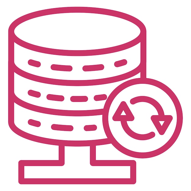Estilo del icono de respaldo de la base de datos de diseño vectorial