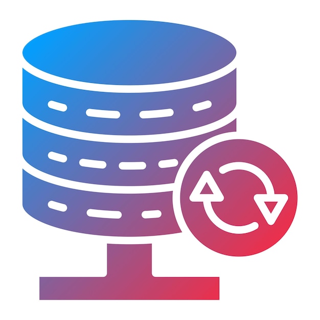Estilo del icono de respaldo de la base de datos de diseño vectorial