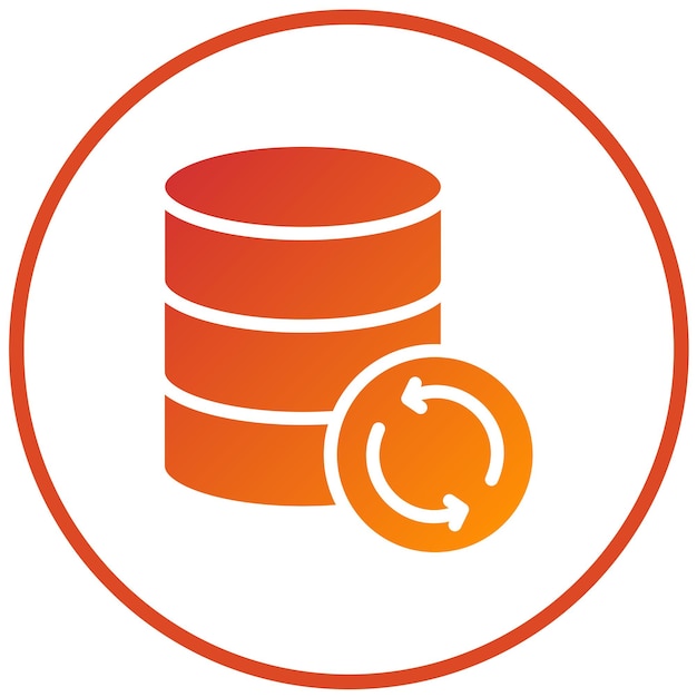 Estilo del icono de respaldo de la base de datos de diseño vectorial