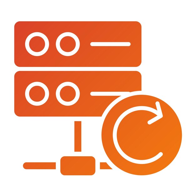 Estilo del icono de respaldo de la base de datos de diseño vectorial