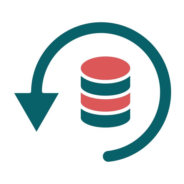 Estilo del icono de respaldo de datos de diseño vectorial