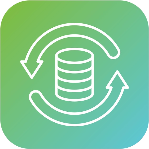 Estilo del icono de respaldo de datos de diseño vectorial